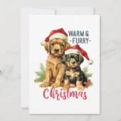 Warm & Furry Christmas 2023 Puppy Dog Pets Feestdagenkaart (Voorkant)