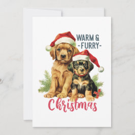 Warm & Furry Christmas 2023 Puppy Dog Pets Feestdagenkaart