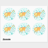 Warm Fuzzies & Winter Flurries Christmas Cat Ronde Sticker (Vel)