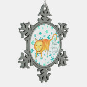 Warm Fuzzies & Winter Flurries Christmas Cat Tin Sneeuwvlok Ornament (Links)