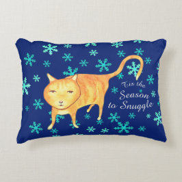 Warm Fuzzies & Winter Flurries Kerstkat Accent Kussen
