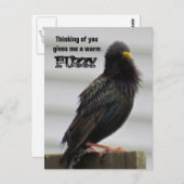 Warm Fuzzy - denken aan jou Briefkaart (Voorkant / Achterkant)