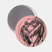 Warm Fuzzy Meisje Magneet (Voorkant / Achterkant)