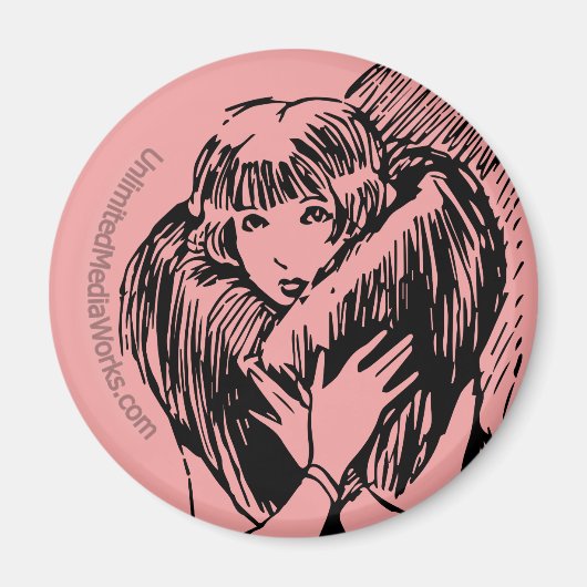 Warm Fuzzy Meisje Magneet (Voorkant)