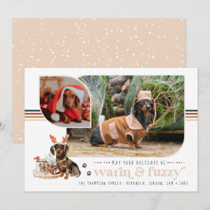 Warm & Fuzzy   Pet Holiday-fotokaart Feestdagenkaart