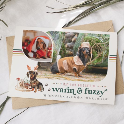Warm & Fuzzy | Pet Holiday-fotokaart Feestdagenkaart