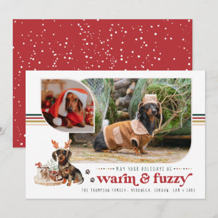 Warm & Fuzzy Pet Holiday-fotokaart Feestdagenkaart