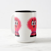 Warm Fuzzy Tweekleurige Koffiemok (Voorkant links)