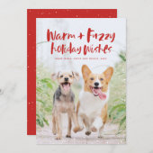 Warm fuzzy vakantie wenst leuk huisdier kerstkaart (Voorkant / Achterkant)