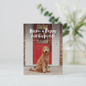 Warm fuzzy wenst briefkaart van de feestelijke hui (Staand voorkant)