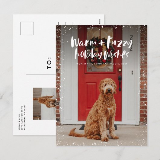 Warm fuzzy wenst briefkaart van de feestelijke hui (Voorkant / Achterkant)