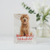 Warm fuzzy wenst briefkaart van de feestelijke hui (Staand voorkant)