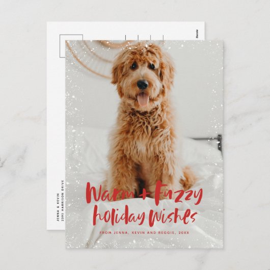 Warm fuzzy wenst briefkaart van de feestelijke hui (Voorkant / Achterkant)