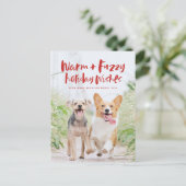 Warm fuzzy wenst briefkaart van de feestelijke hui (Staand voorkant)