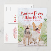 Warm fuzzy wenst briefkaart van de feestelijke hui (Voorkant / Achterkant)