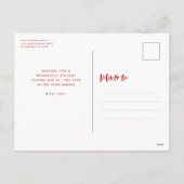 Warm fuzzy wenst briefkaart van de feestelijke hui (Achterkant)