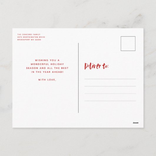 Warm fuzzy wenst briefkaart van de feestelijke hui (Achterkant)