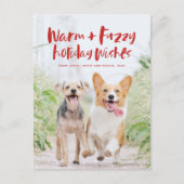 Warm fuzzy wenst briefkaart van de feestelijke hui (Voorkant)
