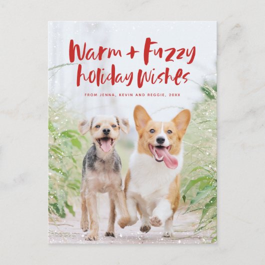 Warm fuzzy wenst briefkaart van de feestelijke hui (Voorkant)
