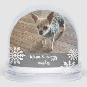 Warm & Fuzzy Wishes Gray Rustic Pet Sneeuwbol (Voorkant)