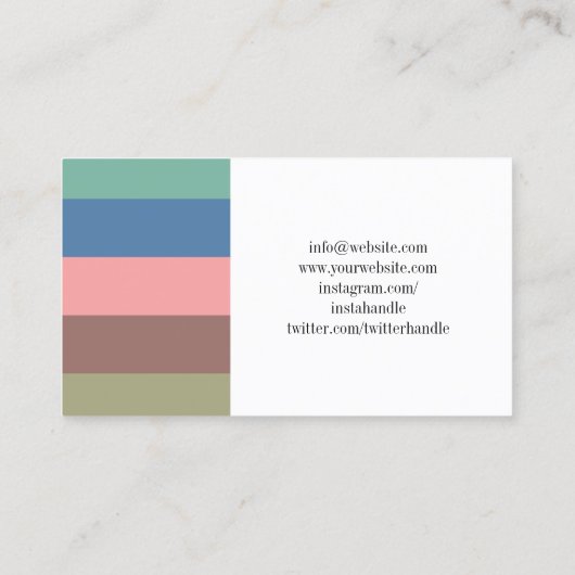 Warm gedempte kleuren Logo Persoonlijke foto Visitekaartje (Achterkant)