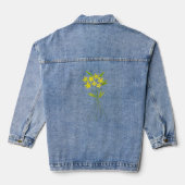 Warm geel bloem boeket esthetische Denim Jacket (Achterkant)