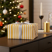 Warm geel en wit gestreept inpakpapier