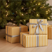 Warm geel en wit smalle strepen inpakpapier vel