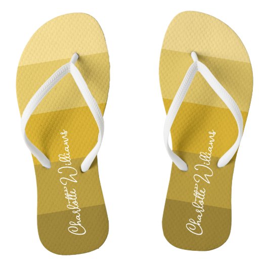 WARM GEEL GOLD KLEUR STRIPE LIJN PATRONAAM TEENSLIPPERS (Voetbed)
