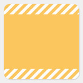 Warm geel met boven- en onderkant gestreept Lijst Vierkante Sticker (Voorkant)