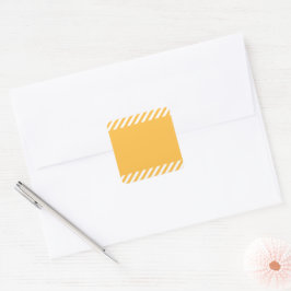 Warm geel met boven- en onderkant gestreept Lijst Vierkante Sticker