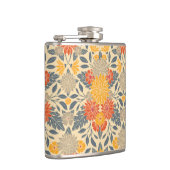 Warm Geel, Oranje en blauw Floral Heupfles (Rechts)