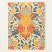 Warm Geel, Oranje en blauw Floral Planner (Achterkant)