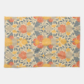 Warm Geel, Oranje en blauw Floral Theedoek (Horizontaal)