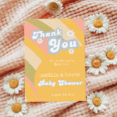 Warm geel Retro Bedankt Teken Levendig