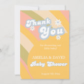 Warm geel Retro Bedankt Teken Levendig (Voorkant)