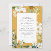 Warm geel Tuin Wildbloemen Lente bruiloft Kaart (Voorkant)