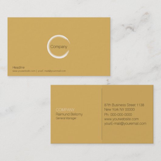 Warm Geel Visitekaartje (Voorkant / Achterkant)