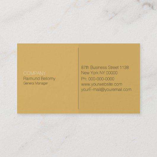 Warm Geel Visitekaartje (Achterkant)