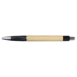 Warm Geel & Wit Gestreept Leuk & Koel Schoolwerk Pen