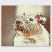 warm gekleurd cavia cadeaupapier (Vlak)