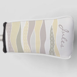 Warm gekleurde golven Naam toevoegen Golfheadcover