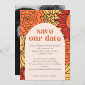 Warm Gekleurde Grote Bloemboog save the date Kaart (Voorkant / Achterkant)