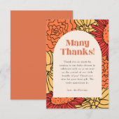 Warm gekleurde grote bloemenboog Baby shower Bedankkaart (Voorkant / Achterkant)