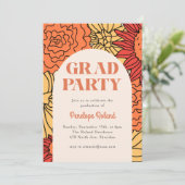 Warm gekleurde grote bloemenboog kaart (Staand voorkant)