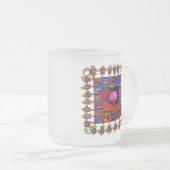 Warm gekleurde landschapjes met vrolijke lijst! matglas koffiemok (Voorkant rechts)