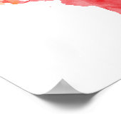 Warm gekleurde Waterverf Wereldkaart Poster (Hoek)