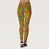 Warm gekleurde Zebra Stripes Leggings (Achterkant)