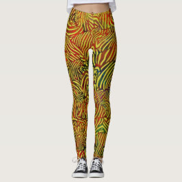 Warm gekleurde Zebra Stripes Leggings