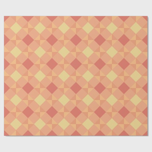 Warm Geometric Diamond Pattern in Peach & Terracot Cadeaupapier (Vlak)